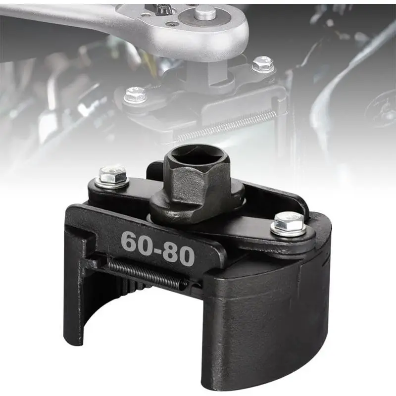 Heavy-Duty Adjustable Oil Filter Wrench – 3-Jaw Universal Removal Tool | Fits 60mm-80mm Filters | 3/8" & 1/2" Drive | Crush the Toughest Stuck Filters
