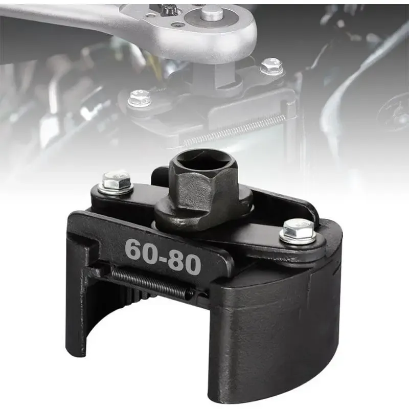 Heavy-Duty Adjustable Oil Filter Wrench – 3-Jaw Universal Removal Tool | Fits 60mm-80mm Filters | 3/8" & 1/2" Drive | Crush the Toughest Stuck Filters