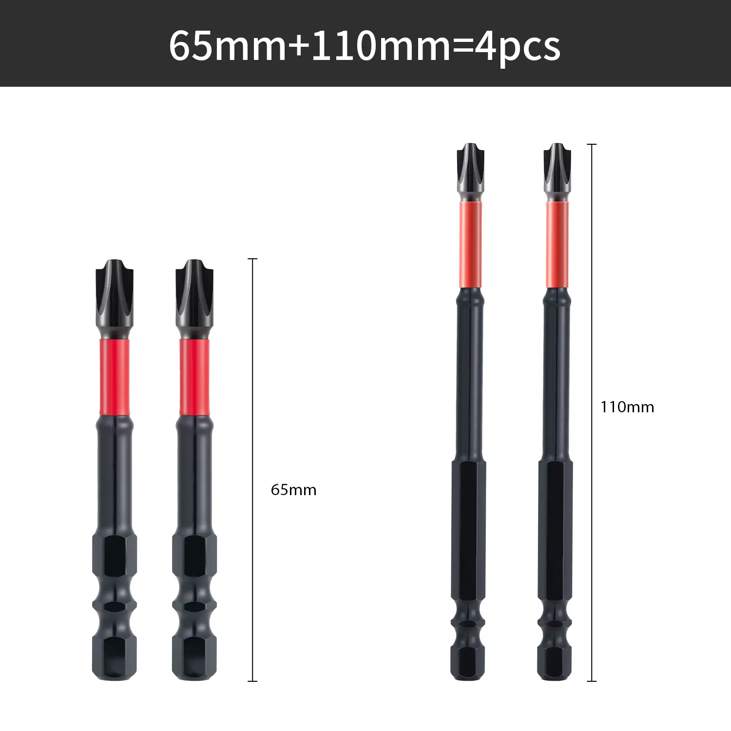 SnapFixMate FPH2 Impact Screwdriver Bit Set for Electricians, S2 Steel 65mm & 110mm, 1/4 Inch Hex Shank Magnetic Cross Slot Screw Driver Drill Bits Used on Circuit Breakers