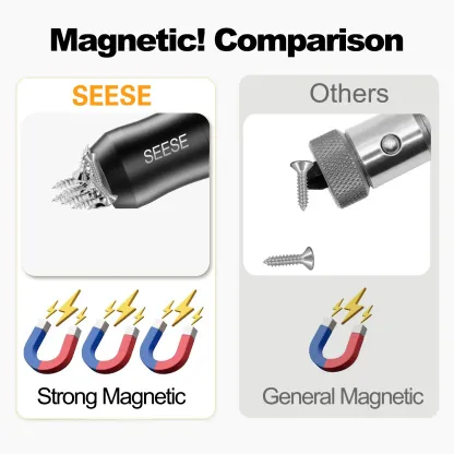 SEESE Strong Magnetic Screw Ring: 1/4 Inch/ 6.35 mm Universal Magnetic Screw Holder - Removable Magnetic Screwdriver Drill Bit Holder for Hex Screwdriver and Power Bits