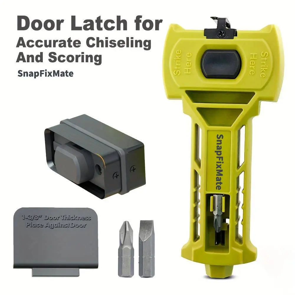 Pro-Series Door Latch Installation Kit – Precision Mortise Template for Scoring & Chiseling | Fits Square & Round Deadbolts | For 1-3/8" & 1-3/4" Doors | Achieve Factory-Clean Flush Fit