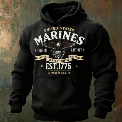U.S. Marines Honor Hoodie - "First In Last Out" 