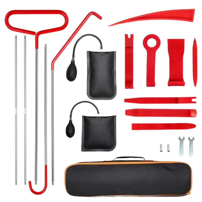 Portable Car Repair Tool Kit for Doors and Tires, Emergency Fastener Remover Air Wedge Pump with Storage Bag, Tire Repair Tools for Cars and Trucks