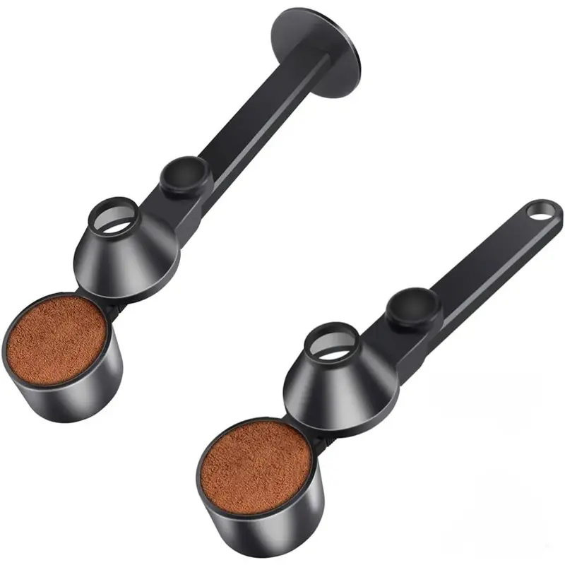 Scoop Funnel Coffee Dosing Spoon-Precise 2Tbsp PCTG BPA-Free,51mm Tamper Kit,Fits Keurig K-Cup & Powder Formula Dispenser (Upgraded Combo Transparent,2Models AB)