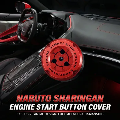 Naruto Style Car Engine Start Button Cover for Vehicles & Motorcycles Full Alloy Protective Design Enhanced Interior Style Sporty Touch