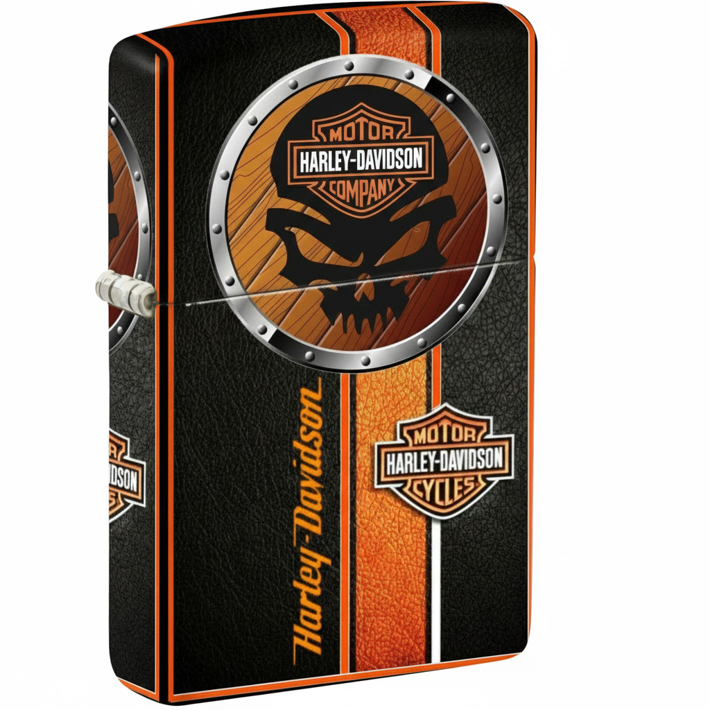 Edgy Harley-Davidson Willie G Skull Design Windproof Petrol Lighter