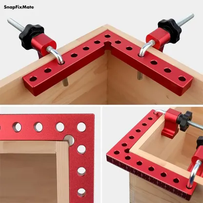 SnapFixMate Professional 90° Corner Clamping Squares (4-Pack) – Industrial Aluminum Alloy Precision Positioning Tools for Cabinets, Frames & Drawers