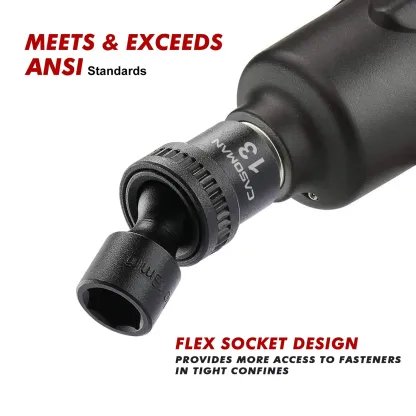 Master Swivel Impact Socket Kit: 10-Piece 3/8" Drive Set - Reach Tight Spaces with High-Torque Cr-Mo Durability - Metric 10-19mm
