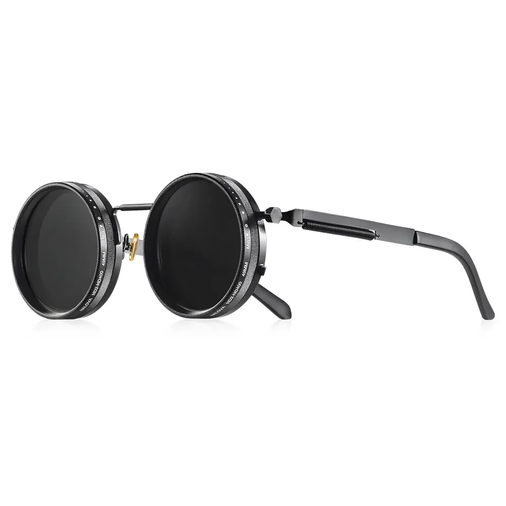 Polarized Round Sunglasses ND9 Adjustable Dimming Men Women Retro Punk Men's Fishing Eyeglasses Outdoor Shades UV400