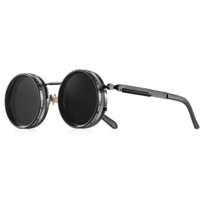 Polarized Round Sunglasses ND9 Adjustable Dimming Men Women Retro Punk Men's Fishing Eyeglasses Outdoor Shades UV400