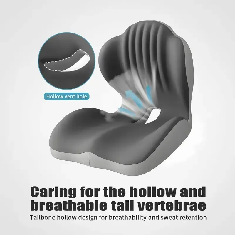 Ergonomic Memory Foam Seat Cushion with Lumbar & Back Support, Relieves Back Pain, Reduces Pressure, Ideal for Office Chairs, Stools, and Car Seats, Perfect Gift for Parents & Friends, The Most Thoughtful Gift