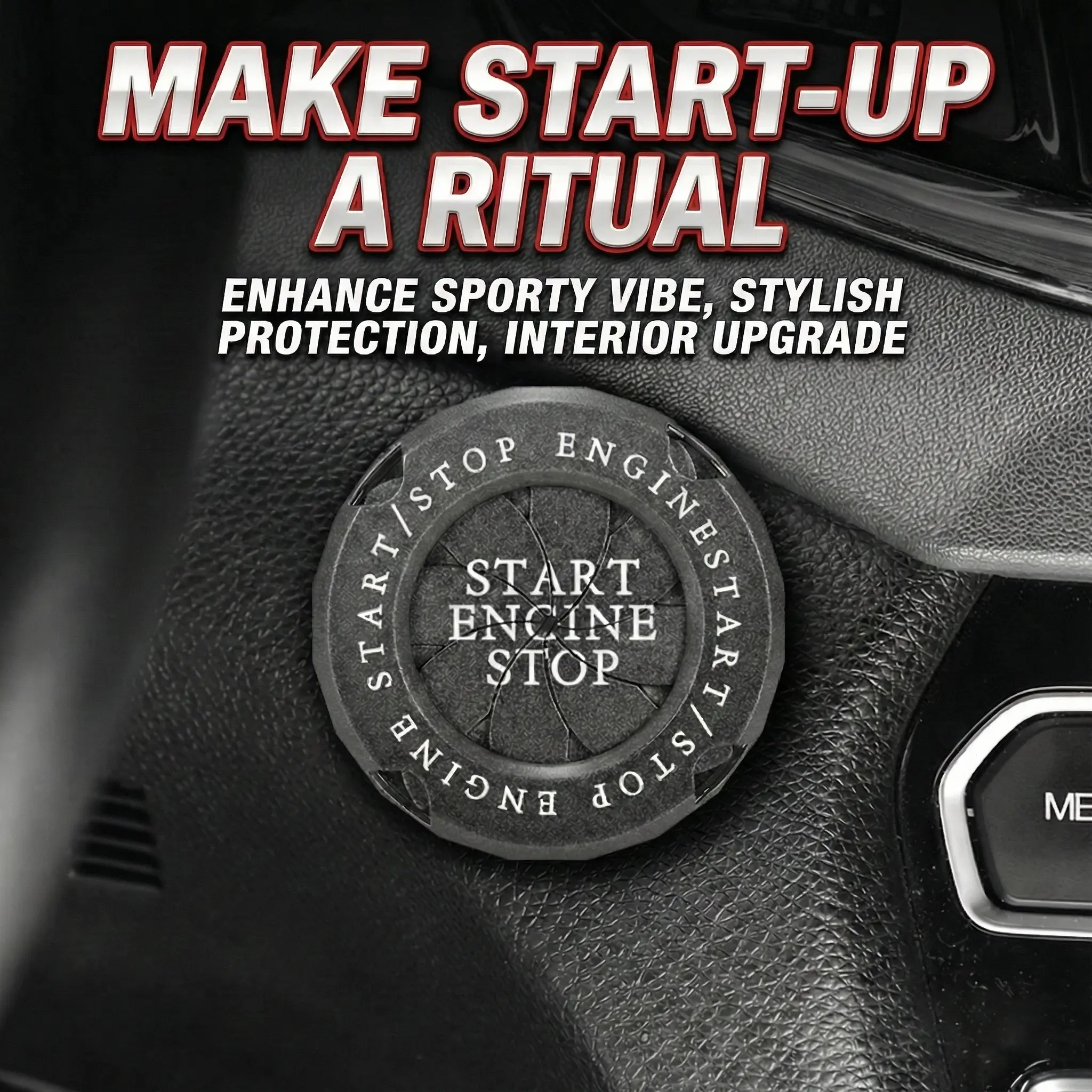 Naruto Style Car Engine Start Button Cover for Vehicles & Motorcycles Full Alloy Protective Design Enhanced Interior Style Sporty Touch