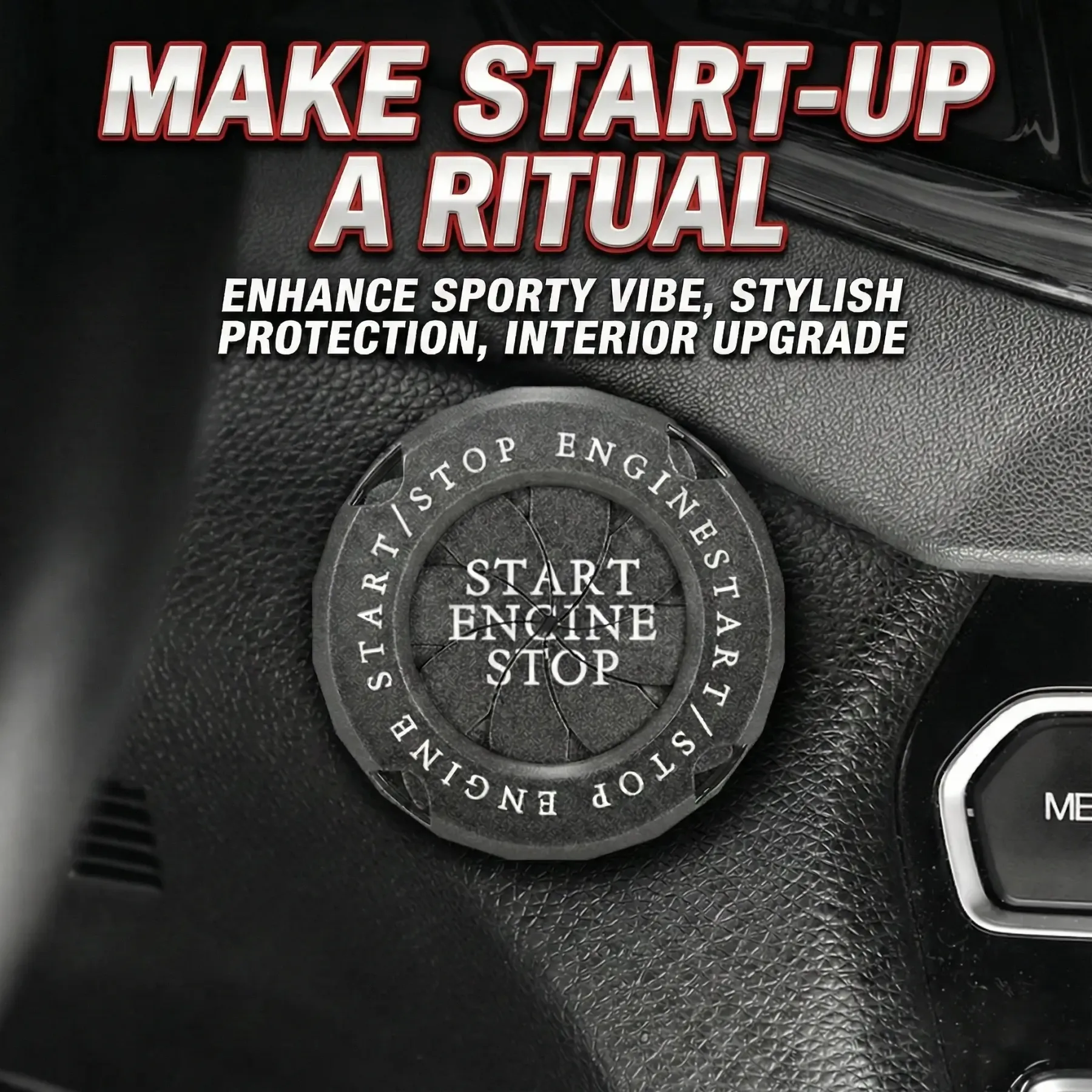 Naruto Style Car Engine Start Button Cover for Vehicles & Motorcycles Full Alloy Protective Design Enhanced Interior Style Sporty Touch