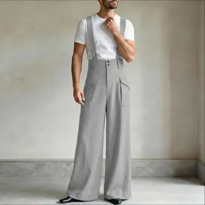 Incerun "Avant-Garde" High-Waisted Suspender Overalls: Modern Palazzo Silhouette & Architectural Tailoring for Statement Events 🏛️