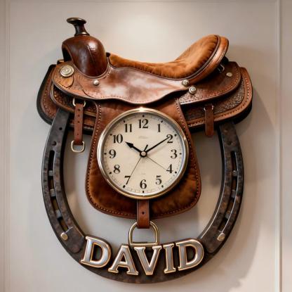 Personalized Saddle-Themed Clock