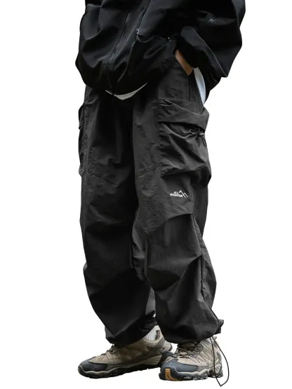 Urban Tech "Parachute" Baggy Cargos: Lightweight Water-Resistant Trousers for the Ultimate Streetwear Silhouette 🛸