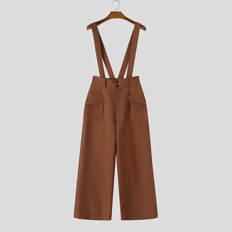 Incerun "Avant-Garde" High-Waisted Suspender Overalls: Modern Palazzo Silhouette & Architectural Tailoring for Statement Events 🏛️