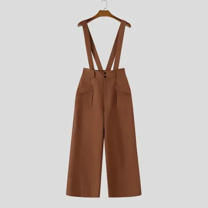 Incerun "Avant-Garde" High-Waisted Suspender Overalls: Modern Palazzo Silhouette & Architectural Tailoring for Statement Events 🏛️