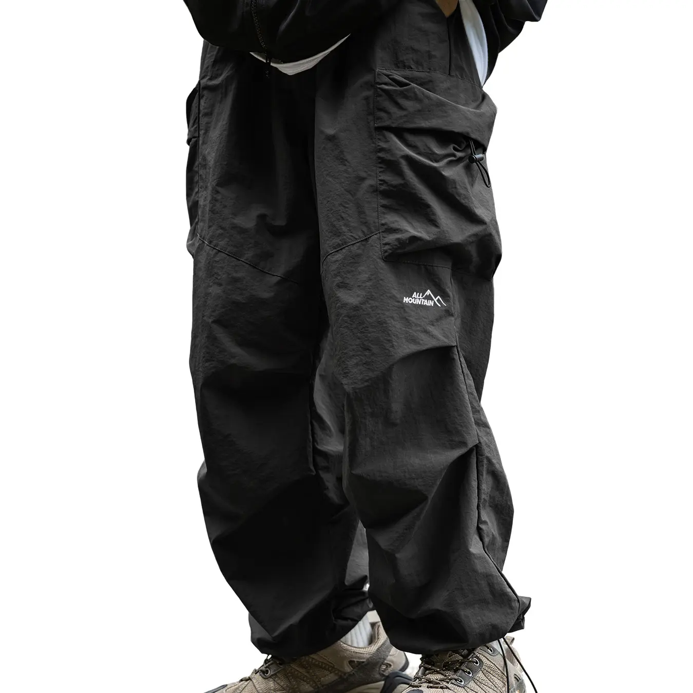 Urban Tech "Parachute" Baggy Cargos: Lightweight Water-Resistant Trousers for the Ultimate Streetwear Silhouette 🛸