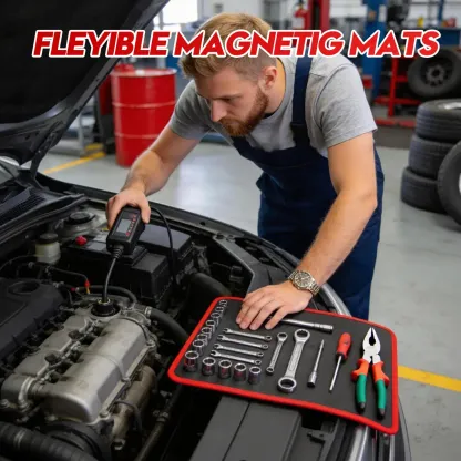 Master Magnetic Parts Tray Kit: 3-Pack Flexible Non-Slip Tool Mats - Never Lose a Bolt Again - Ideal for Automotive Repair & DIY Workshop