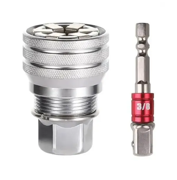 Universal Socket Professional Tool – Fits 3/8" Ratchets & Power Drills | Self-Adjusting (7mm-19mm) | The Ultimate Toolbox Slimmer for Mechanics & DIY