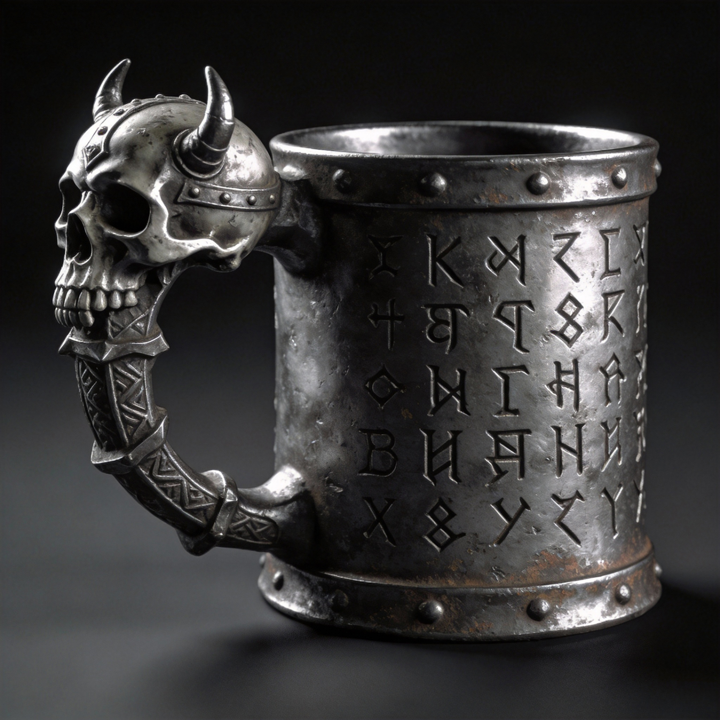 Viking Horned Skull Coffee Mug