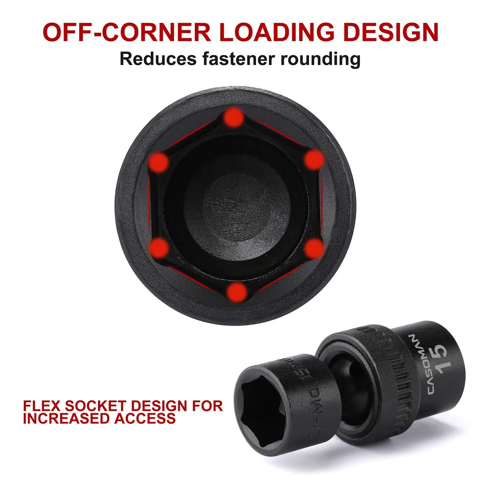Master Swivel Impact Socket Kit: 10-Piece 3/8" Drive Set - Reach Tight Spaces with High-Torque Cr-Mo Durability - Metric 10-19mm