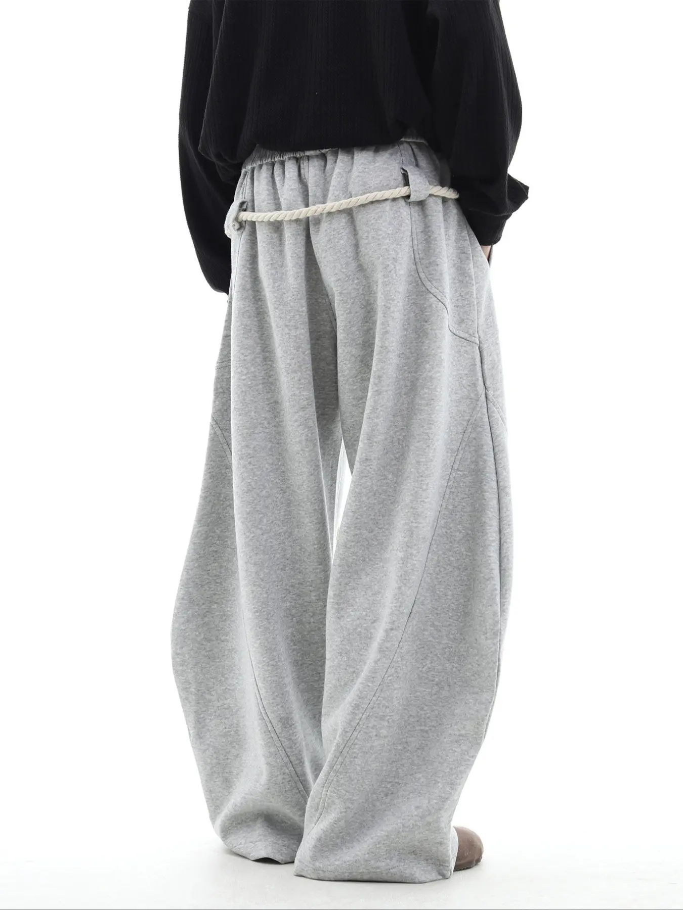 Men's "Knife-Cut" Distressed Wide-Leg Trousers: Raw Edge Grunge Aesthetic & American High-Street Silhouette ⛓️