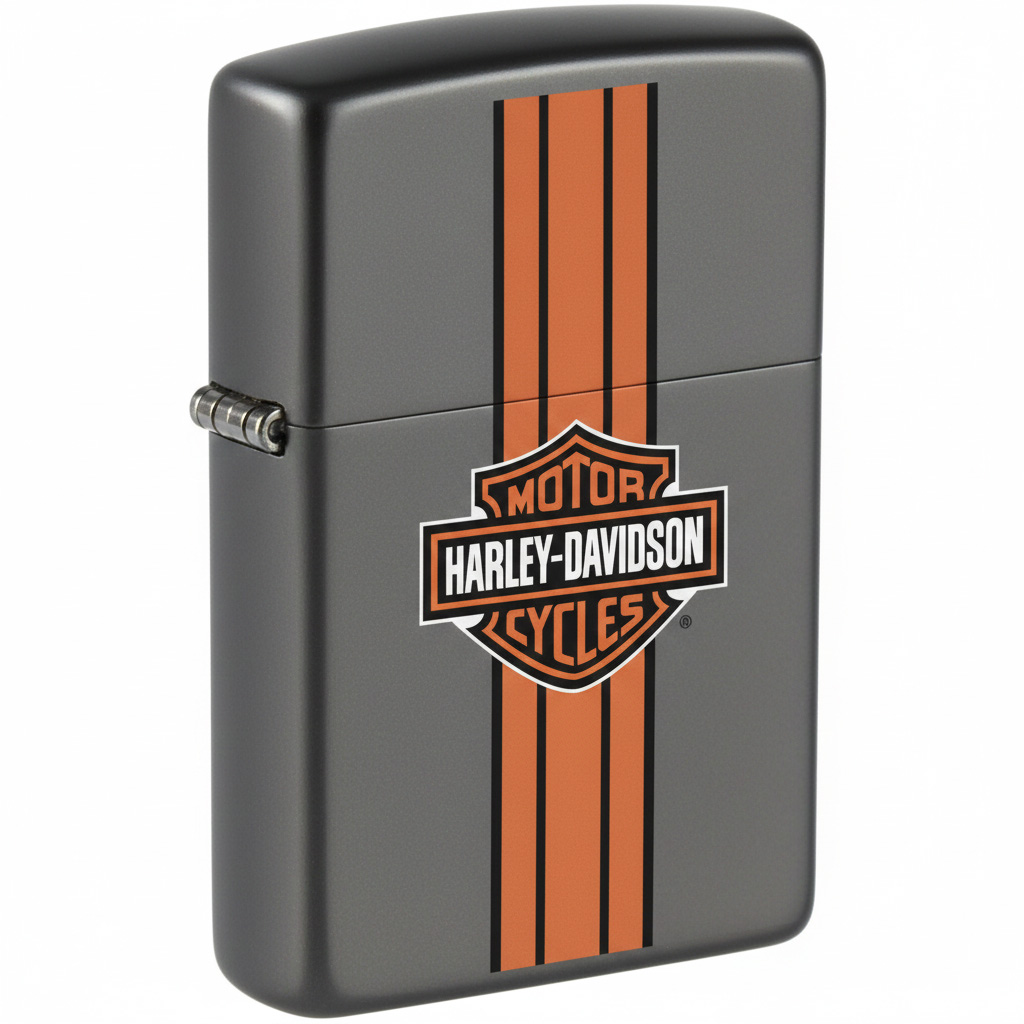 Minimalist Racing Stripe Design Matte Gray Windproof Metal Lighter