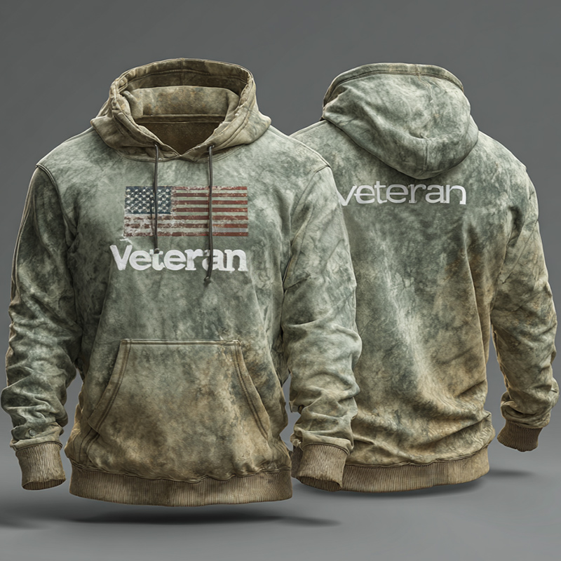 Veteran Retro Art Casual Hoodie