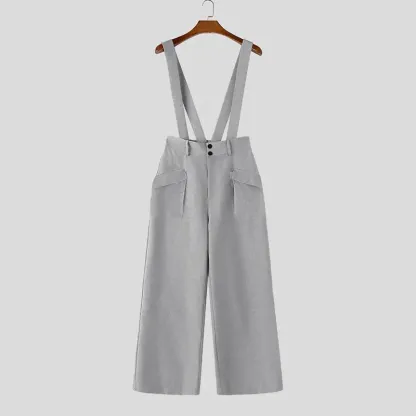 Incerun "Avant-Garde" High-Waisted Suspender Overalls: Modern Palazzo Silhouette & Architectural Tailoring for Statement Events 🏛️