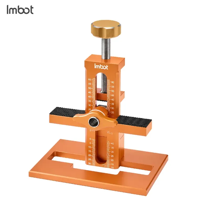 IMBOT Cabinet Door Installation Fixture 2-in-1 Aluminum Alloy The Carpenter's Tool For Fixing Cabinet Doors With A Drill Bit For Quick Suitable For Various Cabinet Doors Such As Wardrobes And Kitchen CabinetsPositioning And Drilling