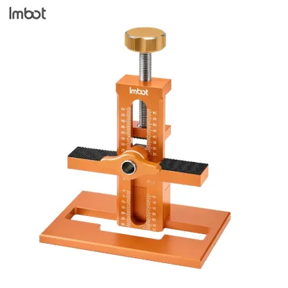 IMBOT Cabinet Door Installation Fixture 2-in-1 Aluminum Alloy The Carpenter's Tool For Fixing Cabinet Doors With A Drill Bit For Quick Suitable For Various Cabinet Doors Such As Wardrobes And Kitchen CabinetsPositioning And Drilling