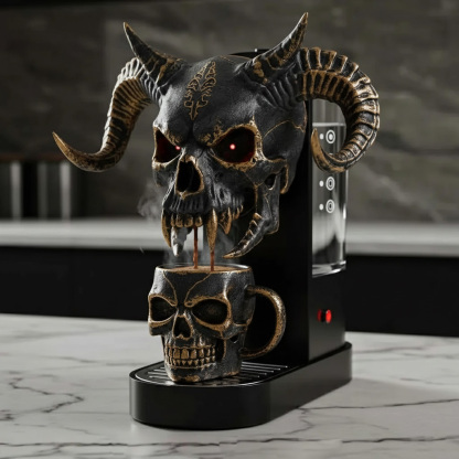 Dark Aesthetic Demon Coffee Maker for Expressive Living Spaces