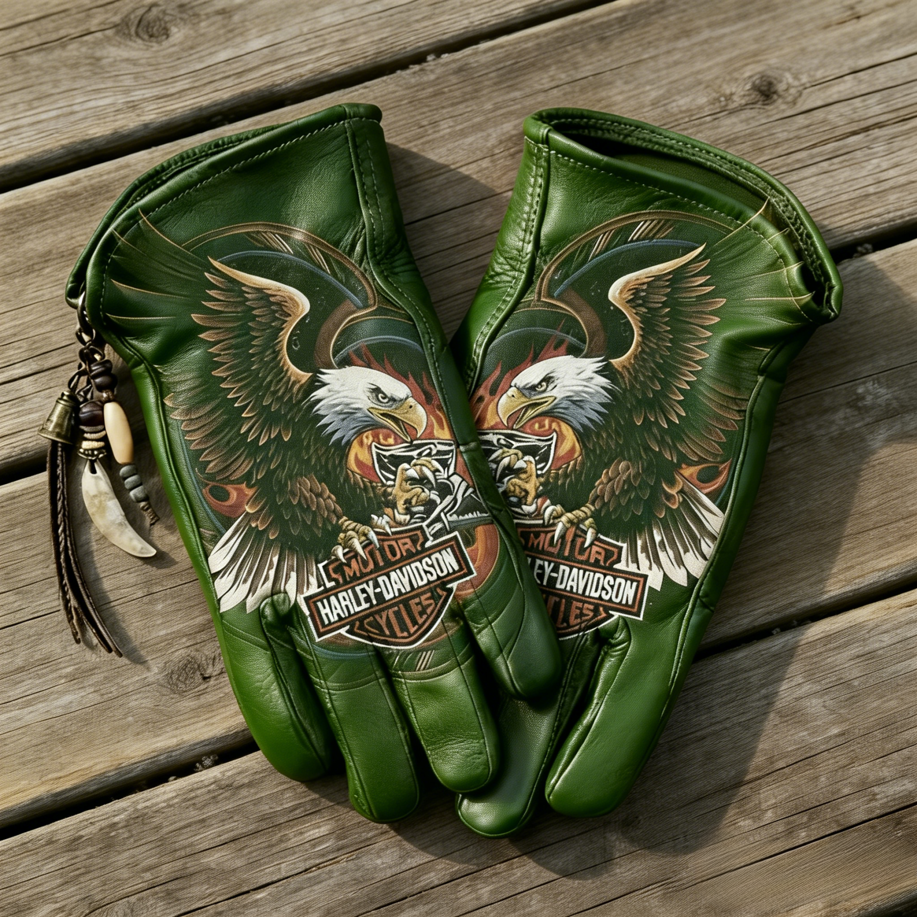 Vintage Style Gothic Pattern Motorcycle Riding Gloves