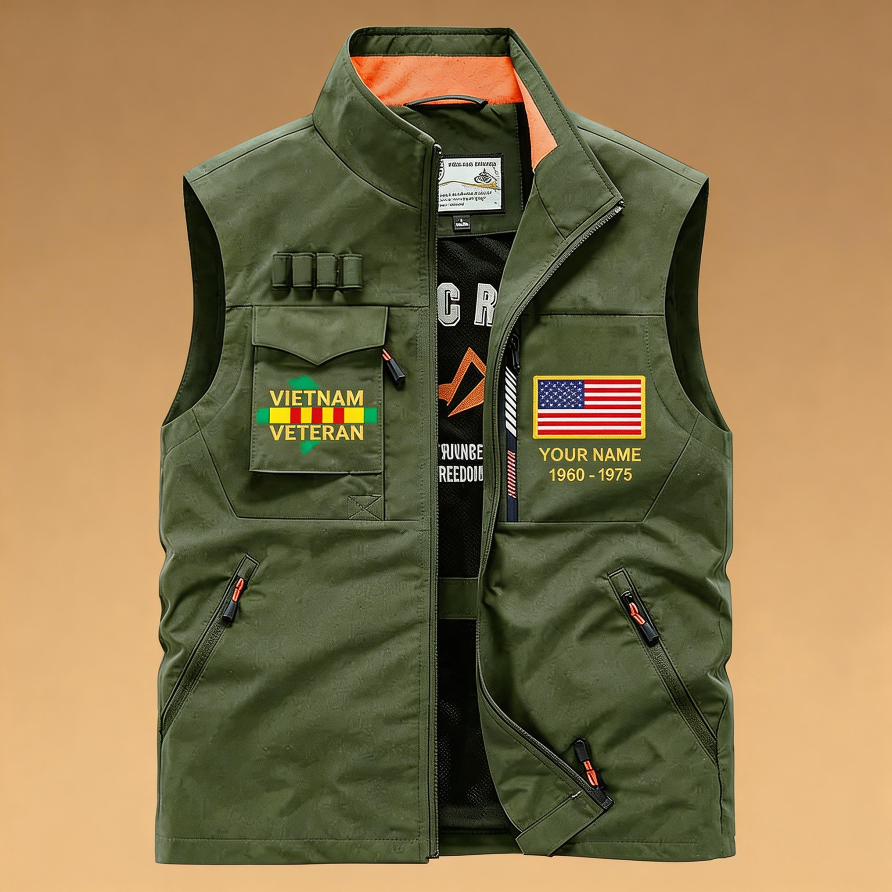 Personalized Vietnam Veterans Multi-Pocket Vest