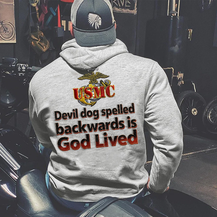 U.S. Marine Corps Devil Dog Gray Hoodie