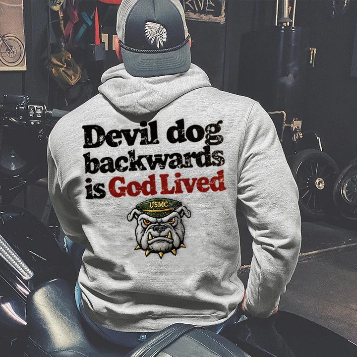 U.S. Marine Corps Devil Dog Gray Hoodie
