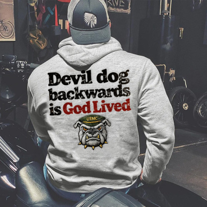 U.S. Marine Corps Devil Dog Gray Hoodie