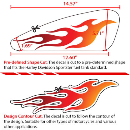 personalized red devil motorcycle gas tank decal 