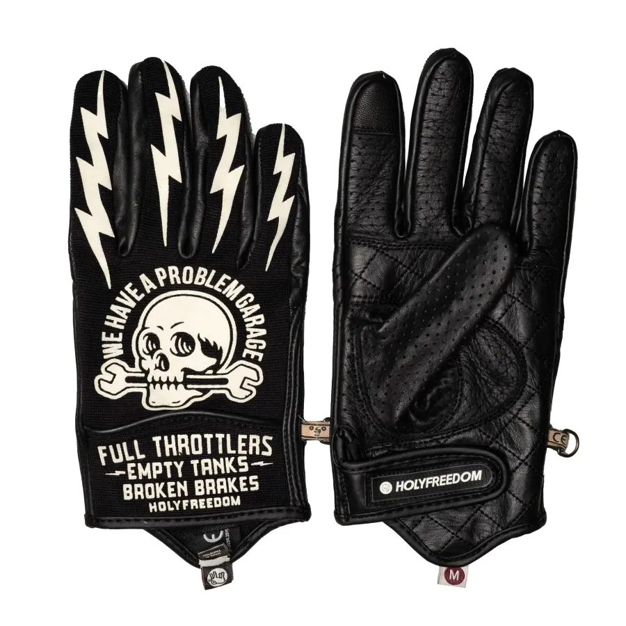 Skull Slogan Biker Gloves – Vintage Rock Style Motorcycle Gloves