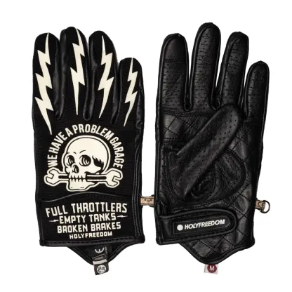 Skull Slogan Biker Gloves – Vintage Rock Style Motorcycle Gloves