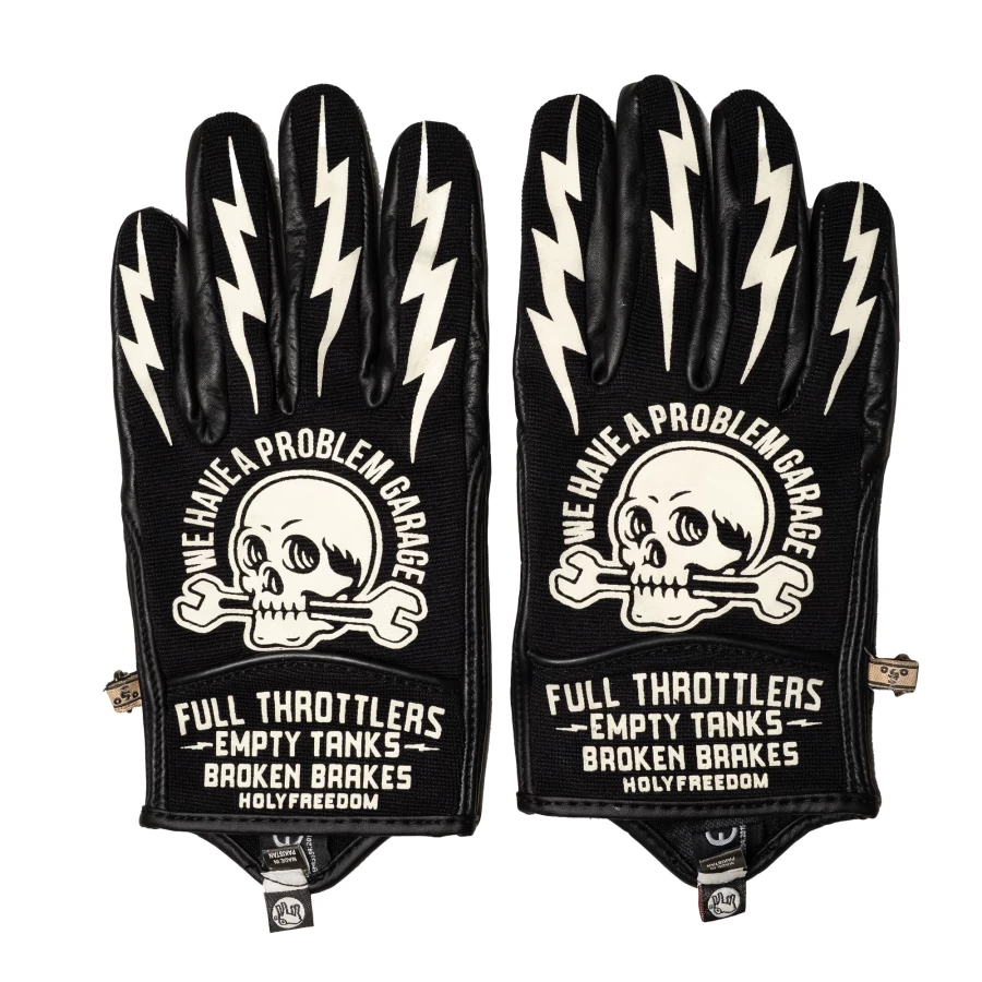Skull Slogan Biker Gloves – Vintage Rock Style Motorcycle Gloves