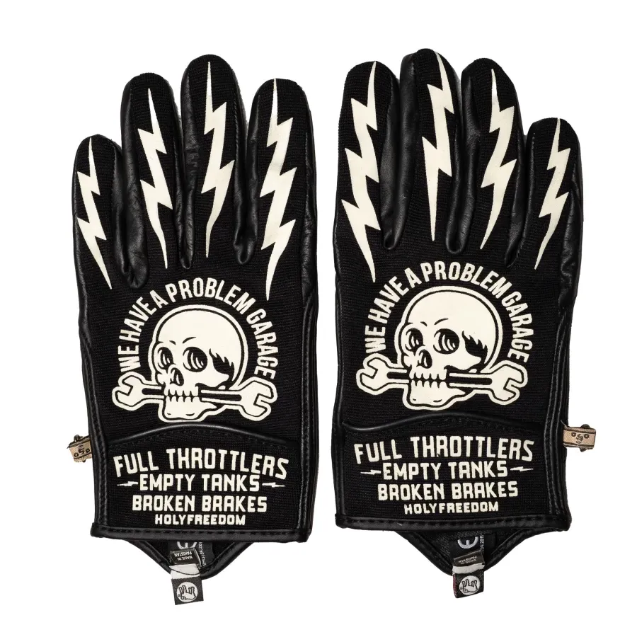Skull Slogan Biker Gloves – Vintage Rock Style Motorcycle Gloves