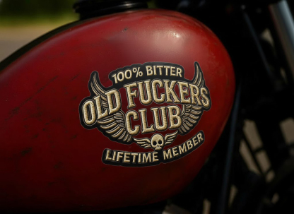 Vintage Rider’s Old Guard Club Motorcycle Tank Sticker