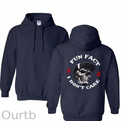 Fun Fact I Don't Care Print Hoodie