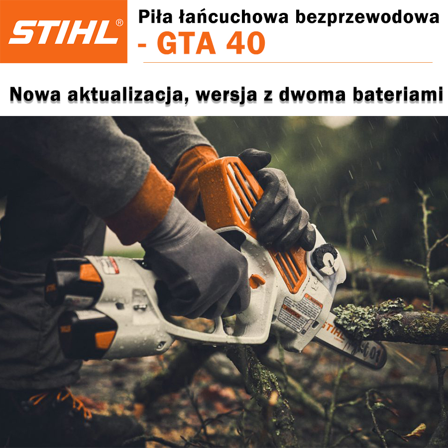 Nowa ręczna pilarka łańcuchowa Stihl GTA 40 Dual Battery o dwukrotnie większym zasięgu i mocy niż konwencjonalne pilarki łańcuchowe doskonale sprawdza się w każdej sytuacji, w której potrzebna jest przenośna pilarka łańcuchowa.