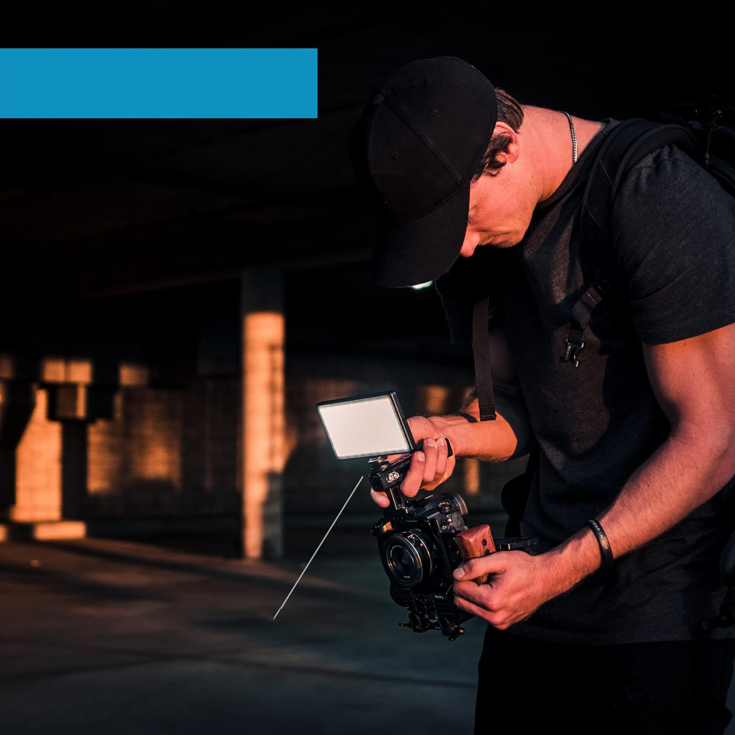 2.0 RGB Camera Light | For Photography and Videography, Suitable for Sony, Nikon, Canon, Panasonic, Fuji, etc. | Bluetooth App, Adjustable Color, Comes with Camera Holder and Diffuser