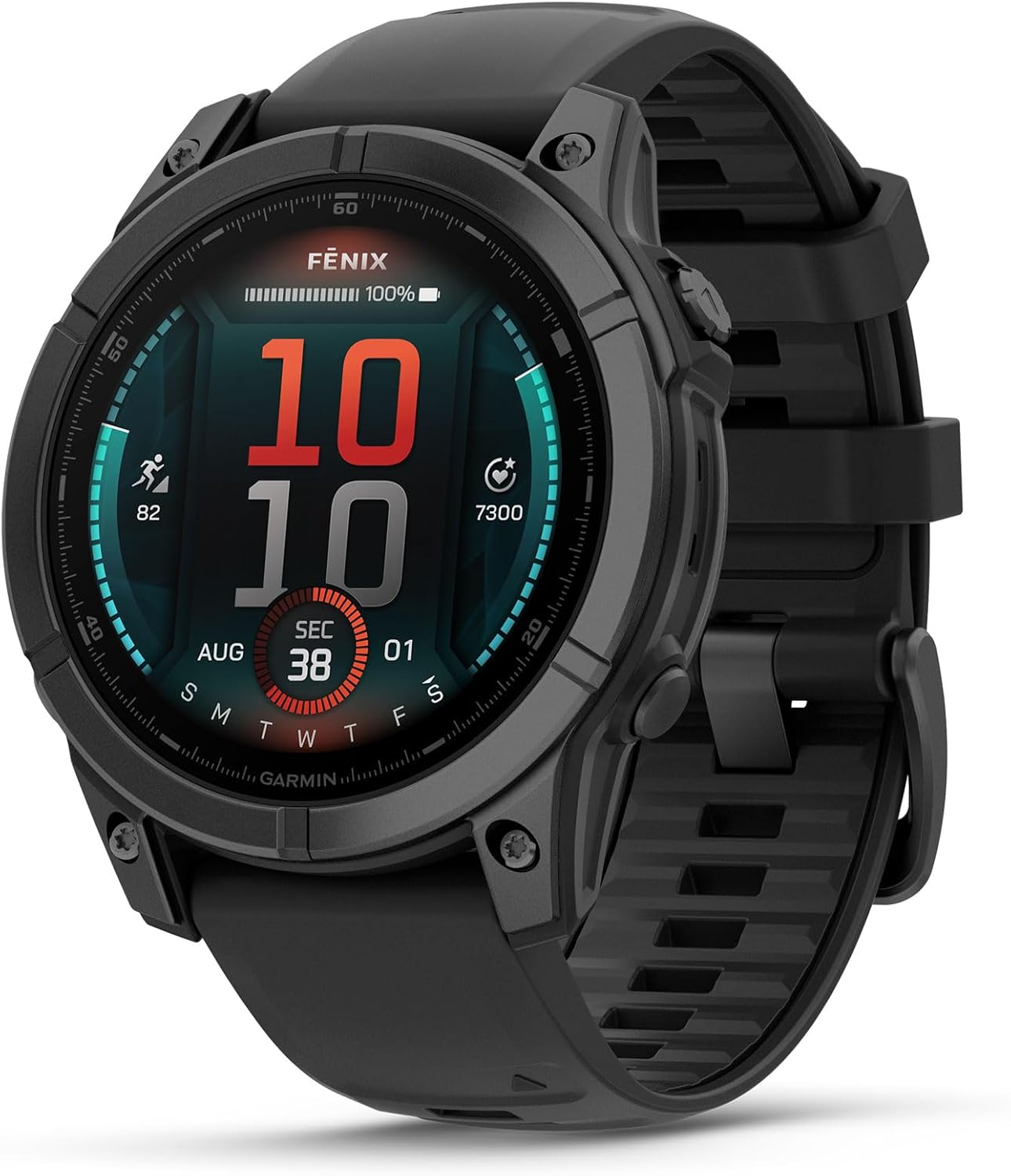 Garmin fēnix® 8, Premium Sapphire Solar-Powered GPS Multisport Smartwatch, Długotrwała bateria, Polecany do uprawiania sportu, Wbudowana latarka LED