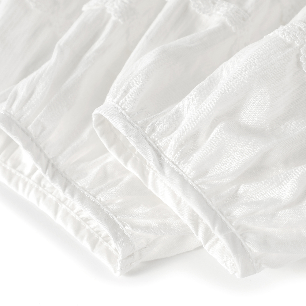 French Loose Lace Stitching Retro Pure White Dress